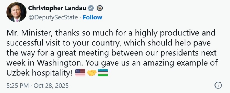 Мирзиёев встретится с Трампом в Вашингтоне